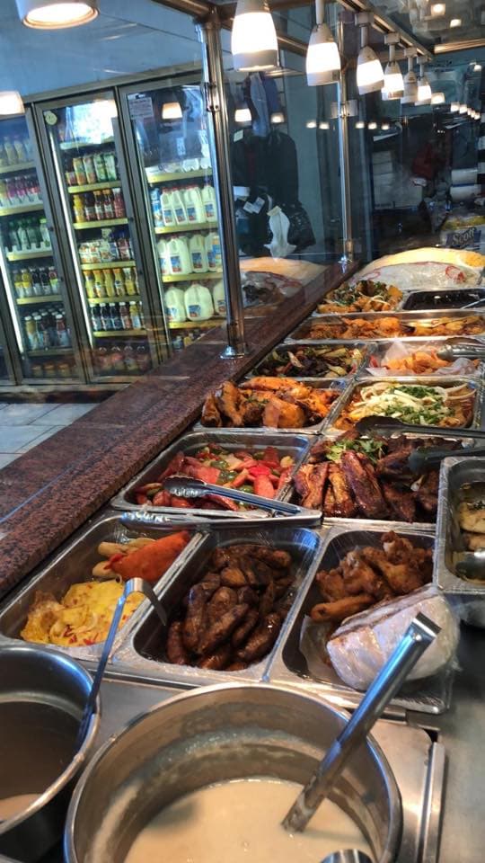 Hot food buffet at Jak's Deli & Market in Speonk NY